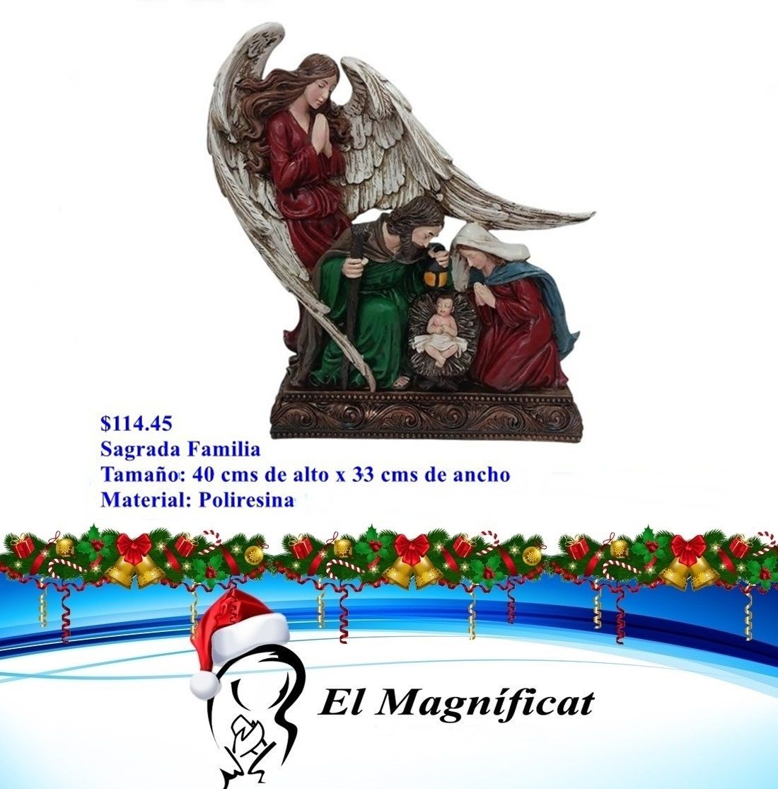 SAGRADA FAMILIA CON ANGEL 40 CMS DE ALTO