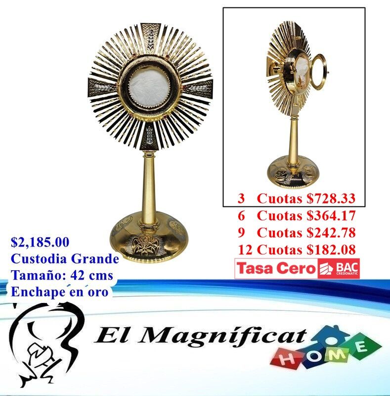 CUSTODIA ENCHAPADA EN ORO GRANDE 42 CMS