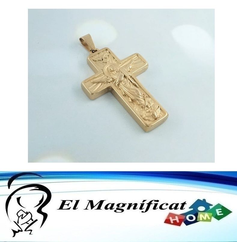 DIJE EN ACERO DORADO CRISTO RESUCITADO 4 CMS