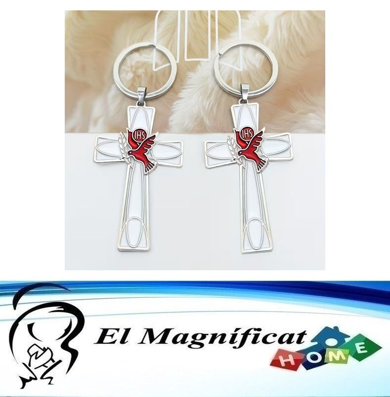 LLAVERO CRUZ BLANCA ESPIRITU SANTO