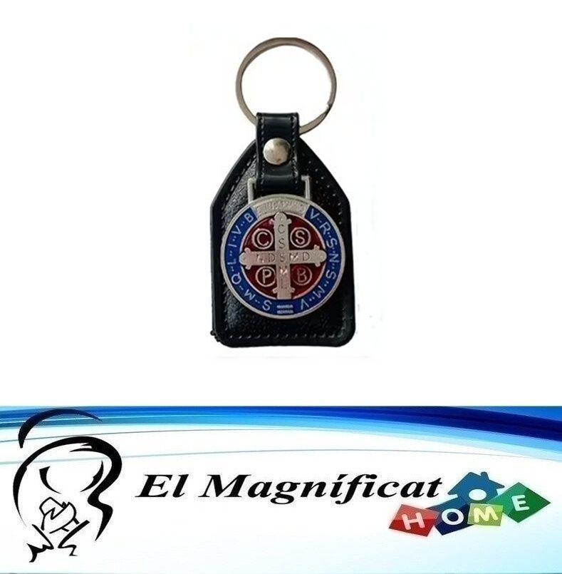 LLAVERO CON CUERO MEDALLA DE SAN BENITO