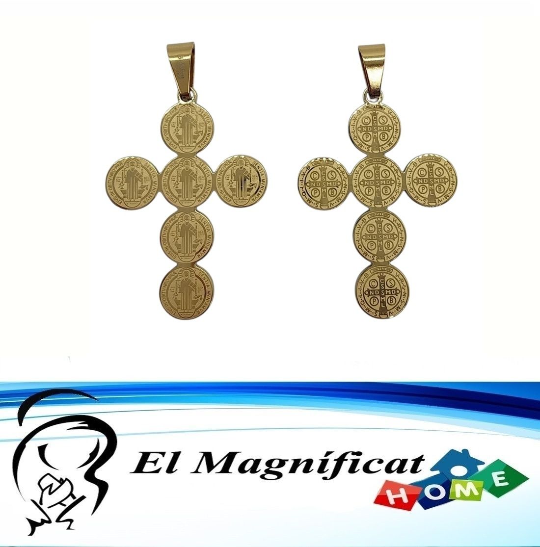 CRISTO CON MEDALLA DE SAN BENITO 4.2 CMS X 3 CMS