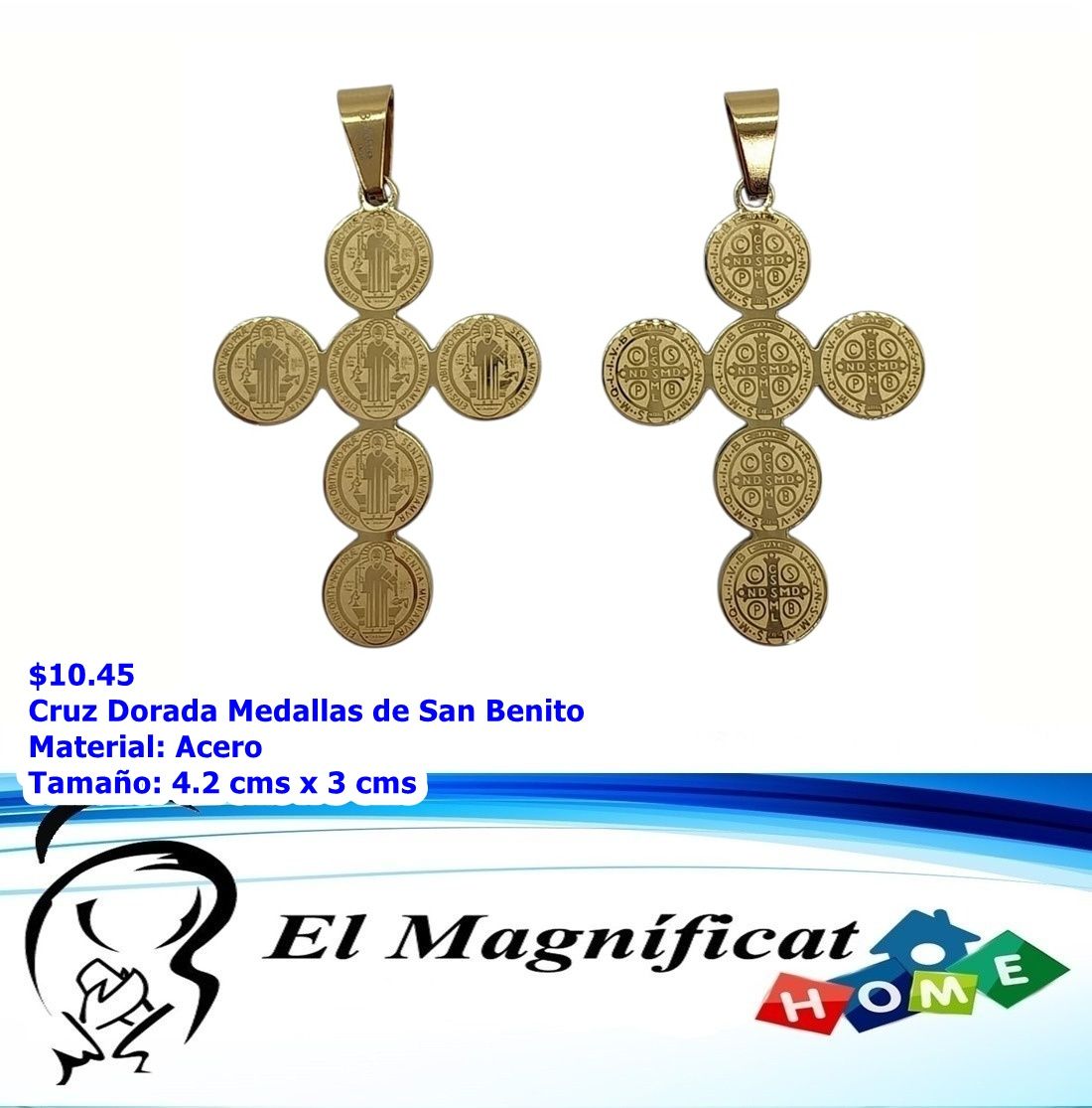CRISTO CON MEDALLA DE SAN BENITO 4.2 CMS X 3 CMS
