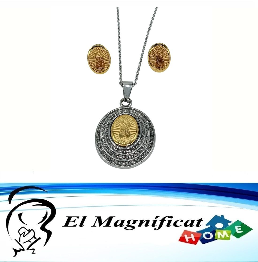 JUEGO EN ACERO VIRGEN DE GUADALUPE