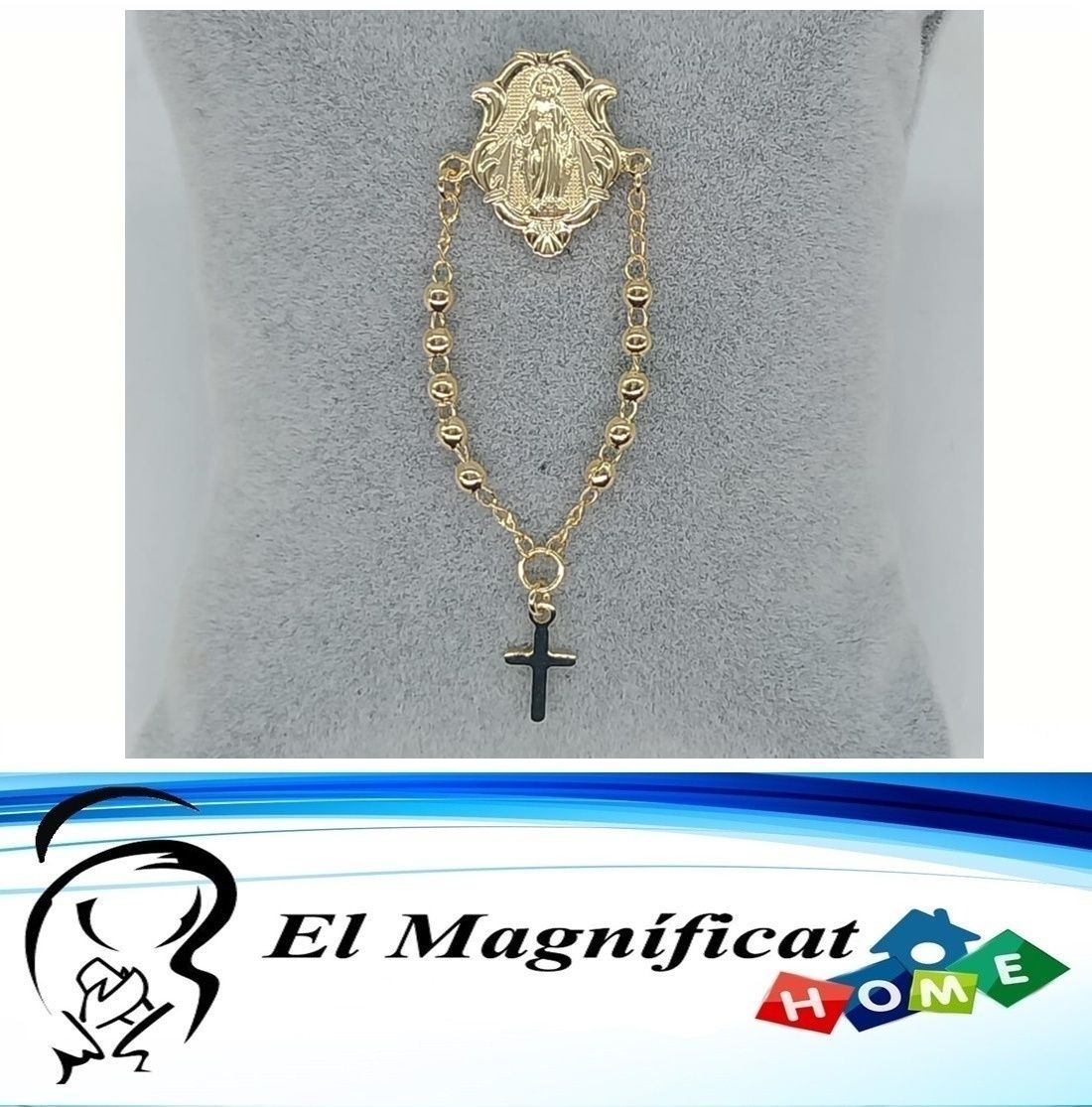 PIN ENCHAPADO EN ORO DECENARIO MEDALLA MILAGROSA