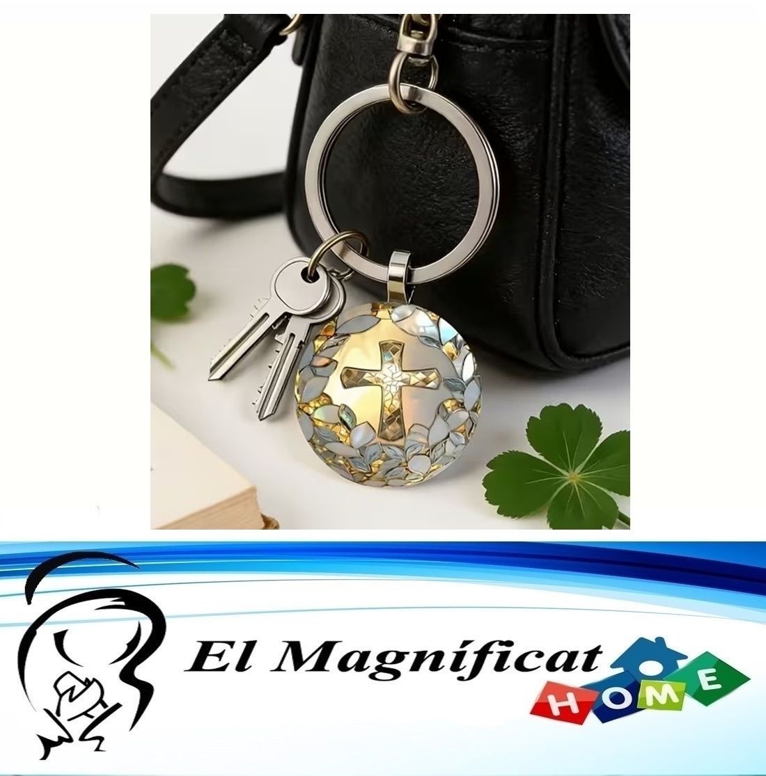 LLAVERO ACRÍLICO REDONDO CON CRUZ