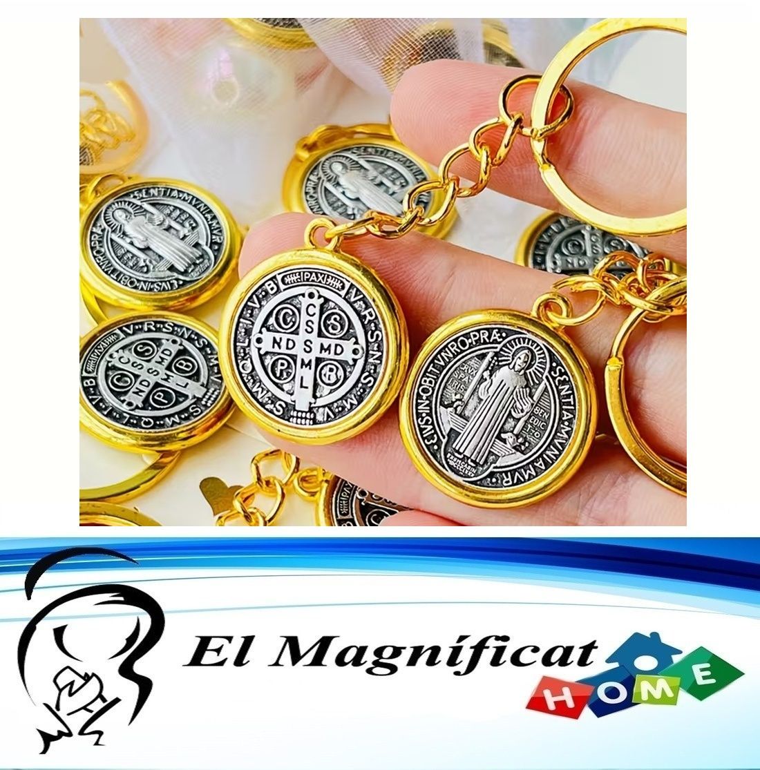 LLAVERO SAN BENITO BISEL DORADO