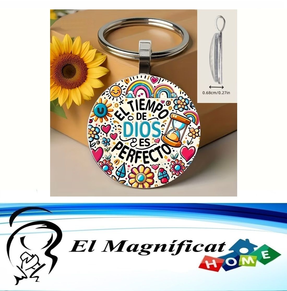 LLAVERO ACRILICO EL TIEMPO DE DIOS ES PERFECTO