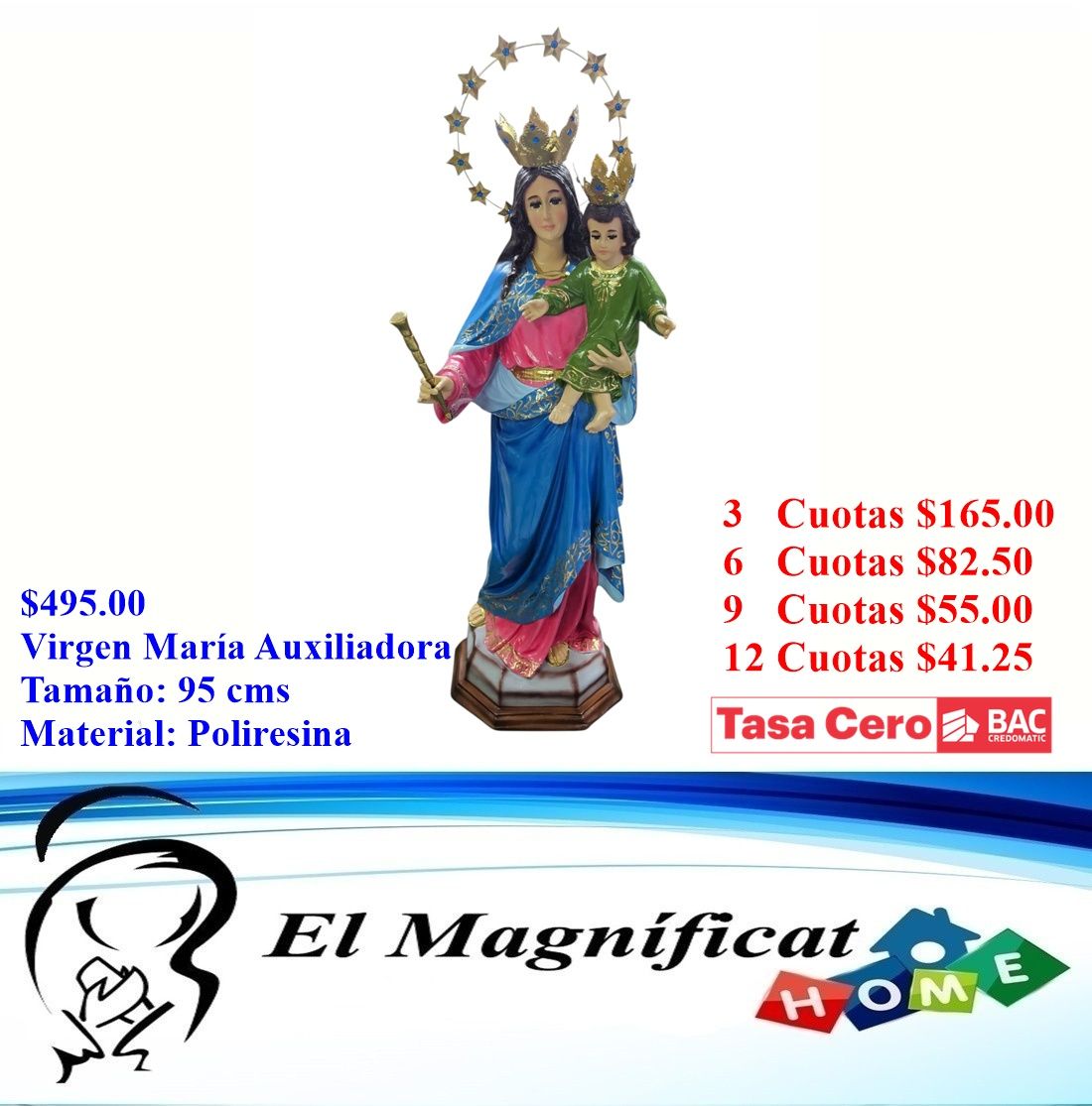 VIRGEN MARIA AUXILIADORA 95 CMS