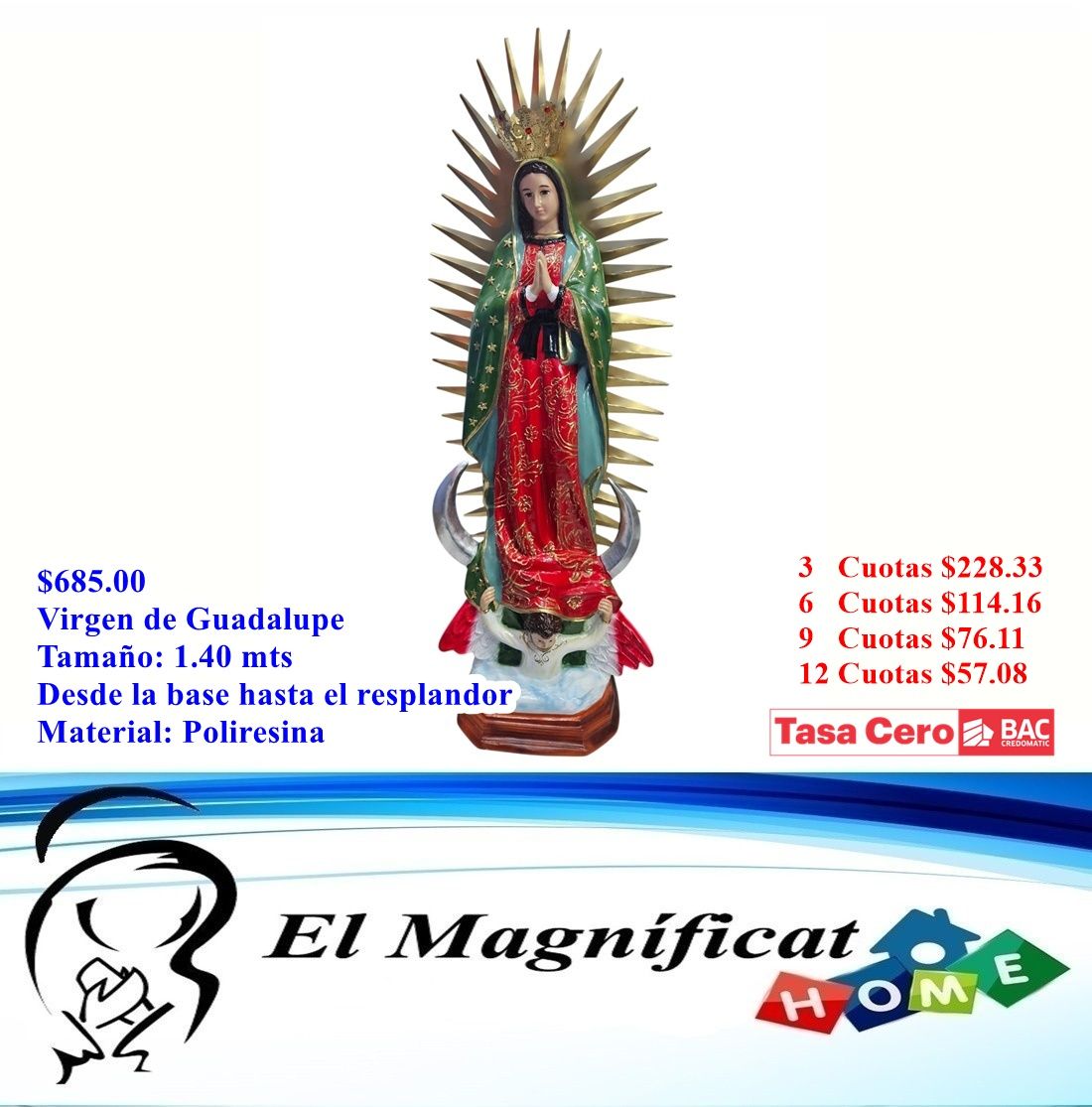 VIRGEN DE GUADALUPE 1.40 MTS