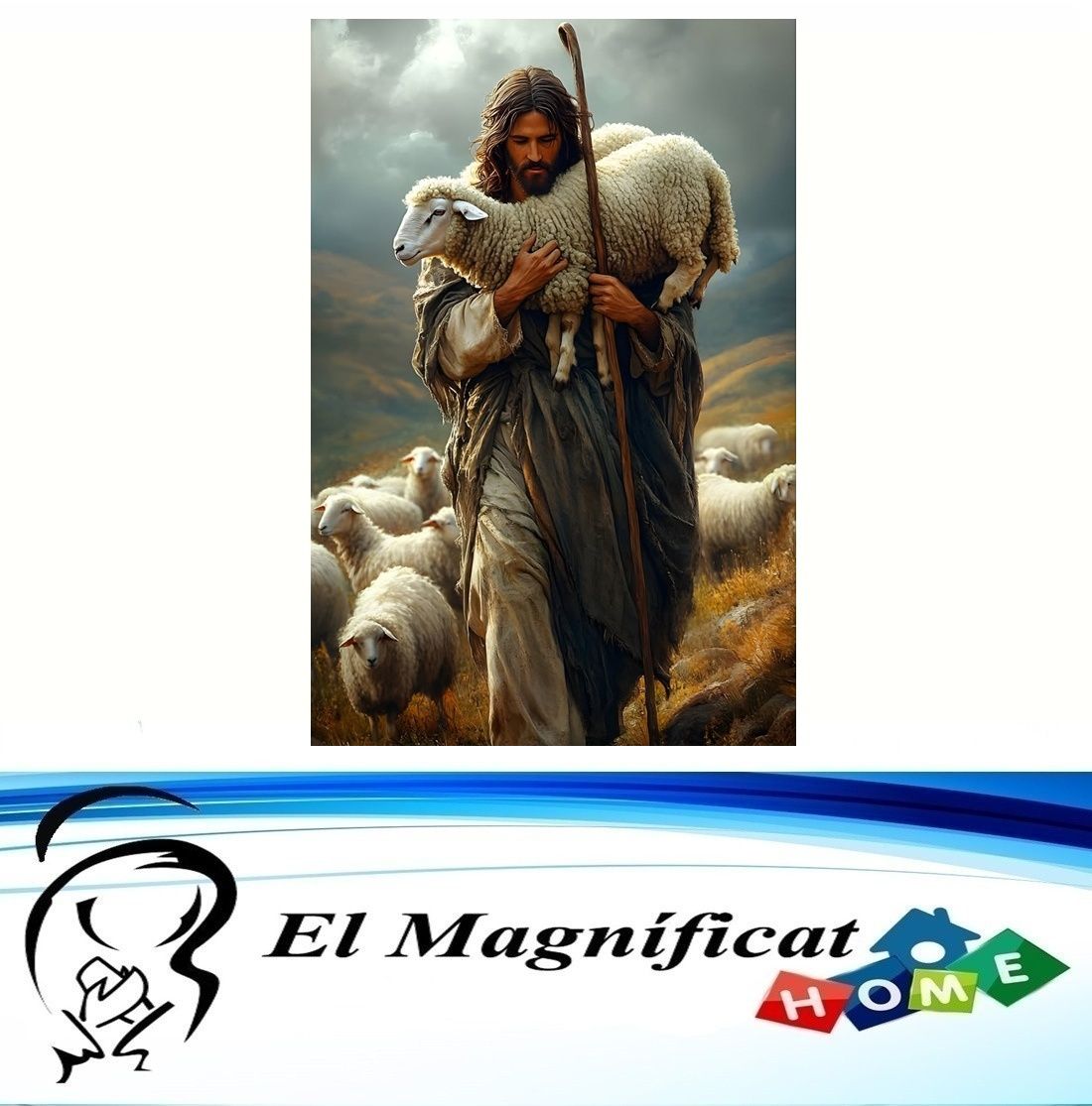CUADRO PARA PARED BUEN PASTOR 70 cms x 40 cms