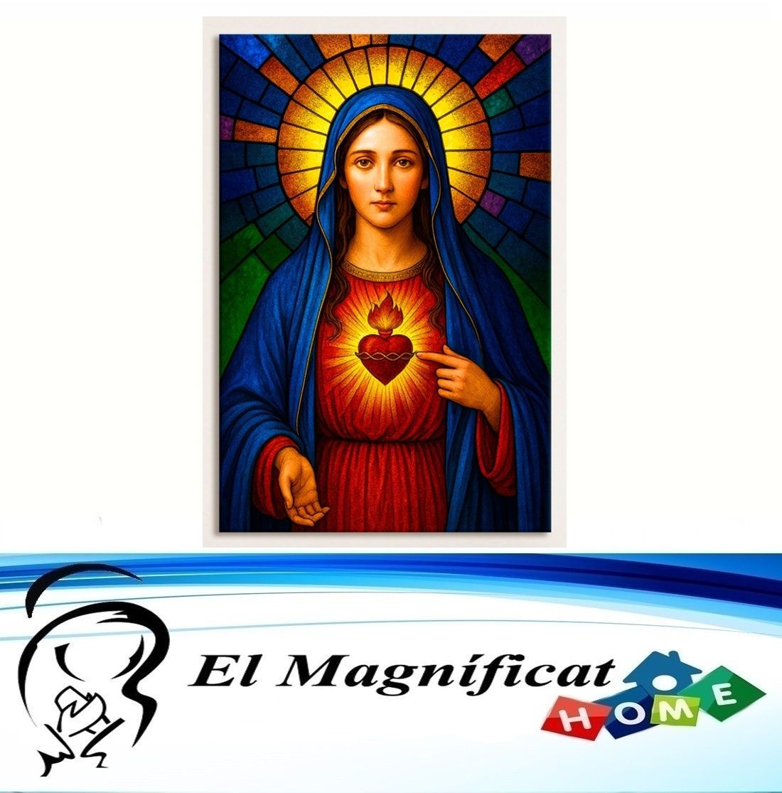 CUADRO CORAZON DE MARÍA TIPO CANVA 50 CMS X 30 CMS
