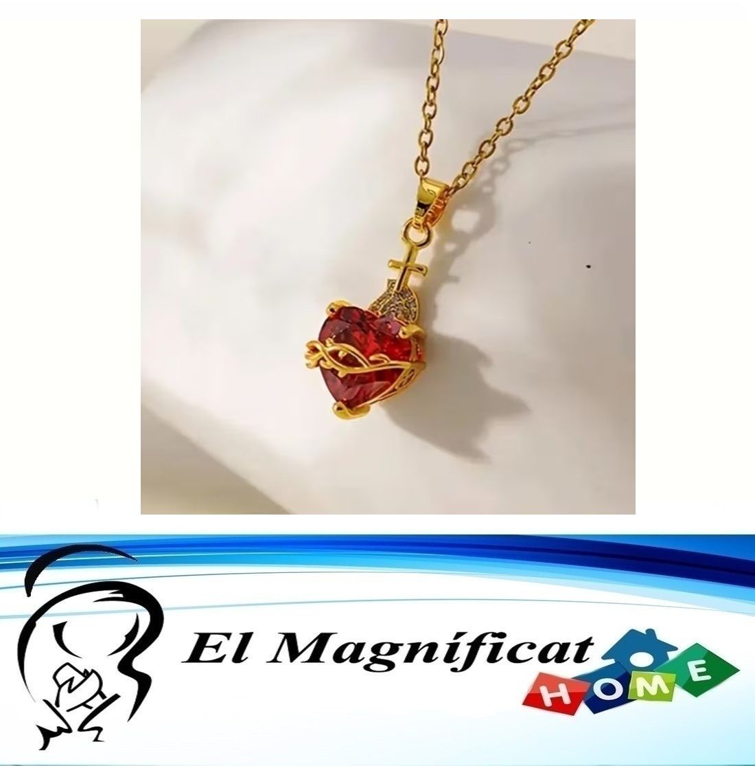 DIJE Y CADENA FANTASÍA CORAZON DE JESÚS