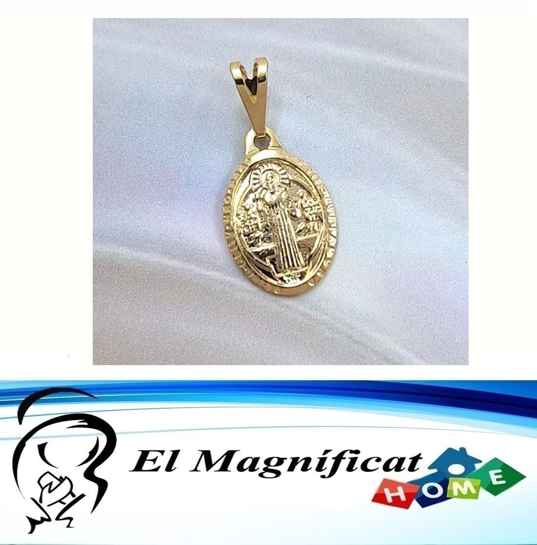 DIJE ENCHAPADO MINI MEDALLA DE SAN BENITO