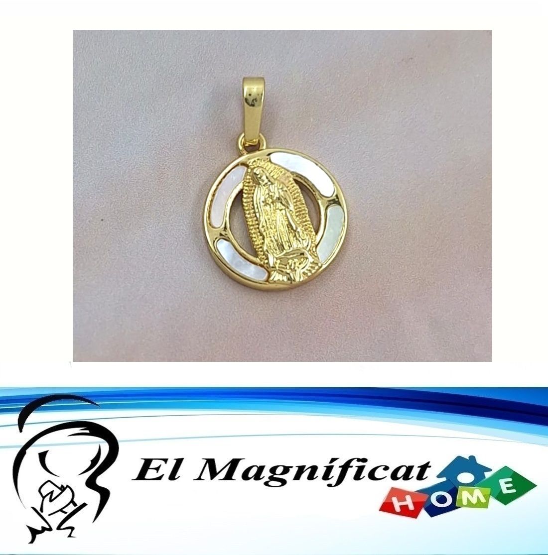 DIJE ENCHAPADO CON NACAR VIRGEN DE GUADALUPE (1.5 CMS DE DIAMETRO)