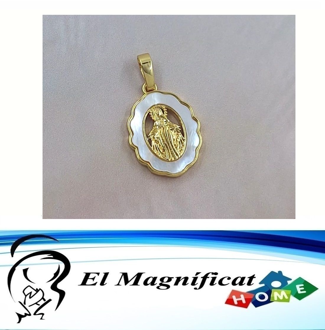 DIJE ENCHAPADO CON NACAR MEDALLA MILAGROSA (1.5 CMS DE DIAMETRO)