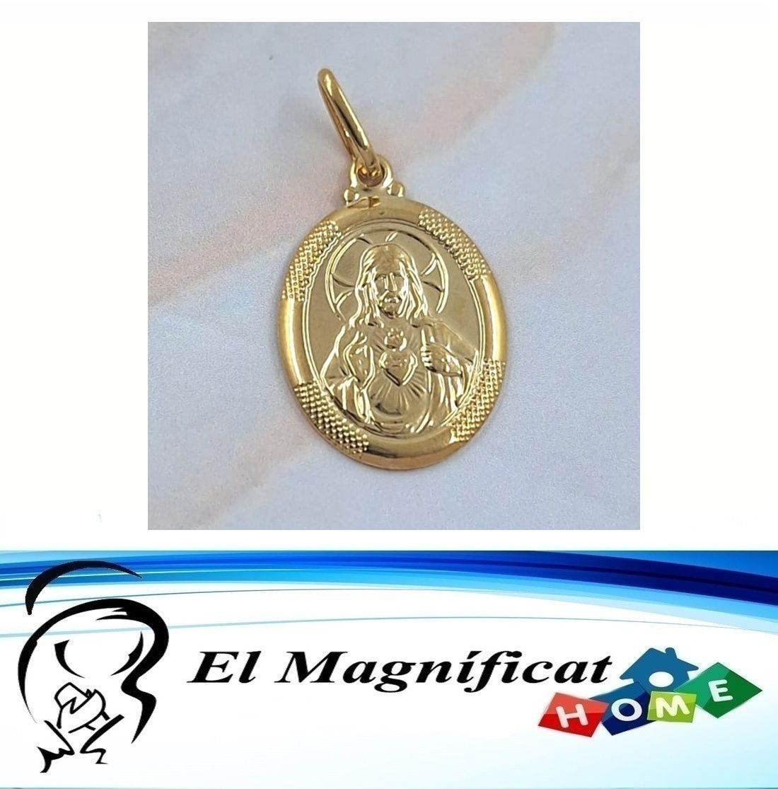 DIJE ENCHAPADO CORAZON DE JESUS (1.5 CMS DE DIAMETRO)