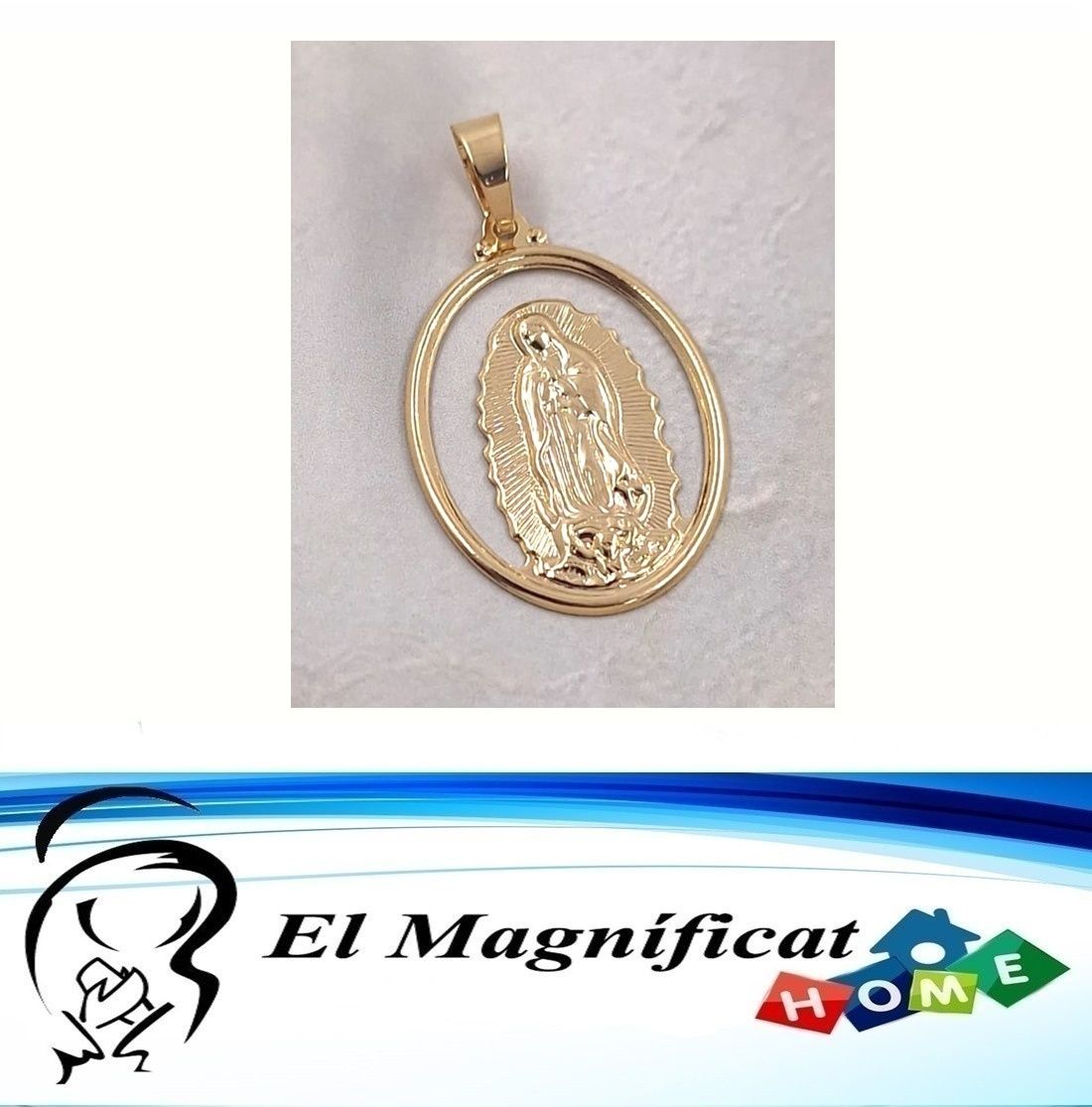 DIJE ENCHAPADO CALADO VIRGEN DE GUADALUPE (3 CMS DE DIAMETRO)
