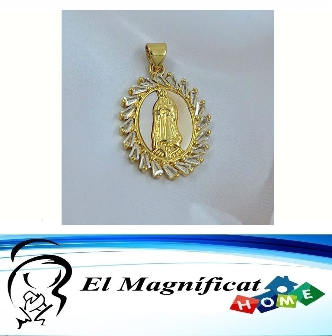 DIJE ENCHAPADO CON NACAR VIRGEN DE GUADALUPE (2 CMS DE DIAMETRO)