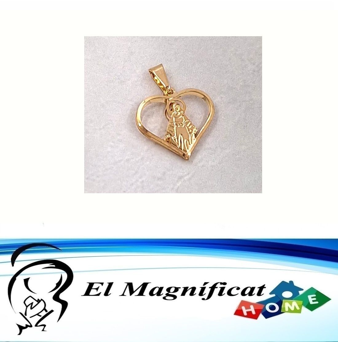 DIJE ENCHAPADO CORAZON CALADO CON VIRGEN MEDALLA MILAGROSA (1.5 CMS DE DIAMETRO)