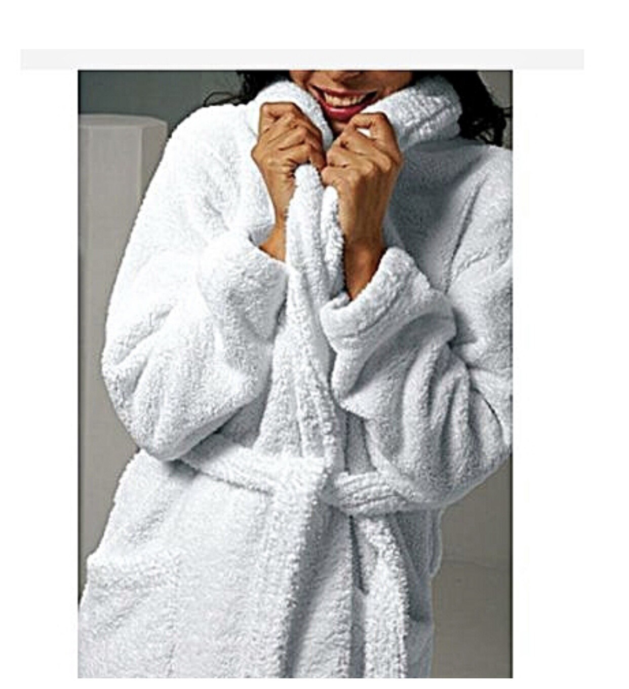 Absorbent Cotton Bathrobe -white  
