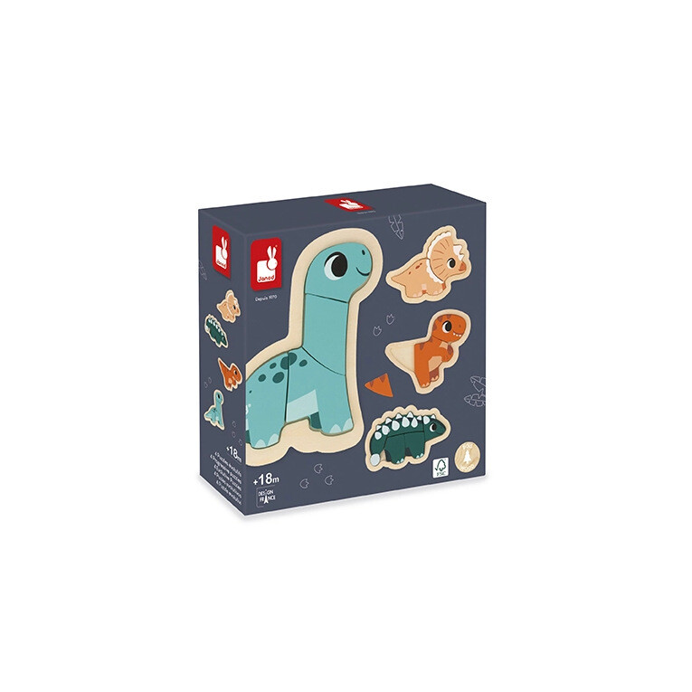 4 Puzzles Évolutifs Dinosaures Janod