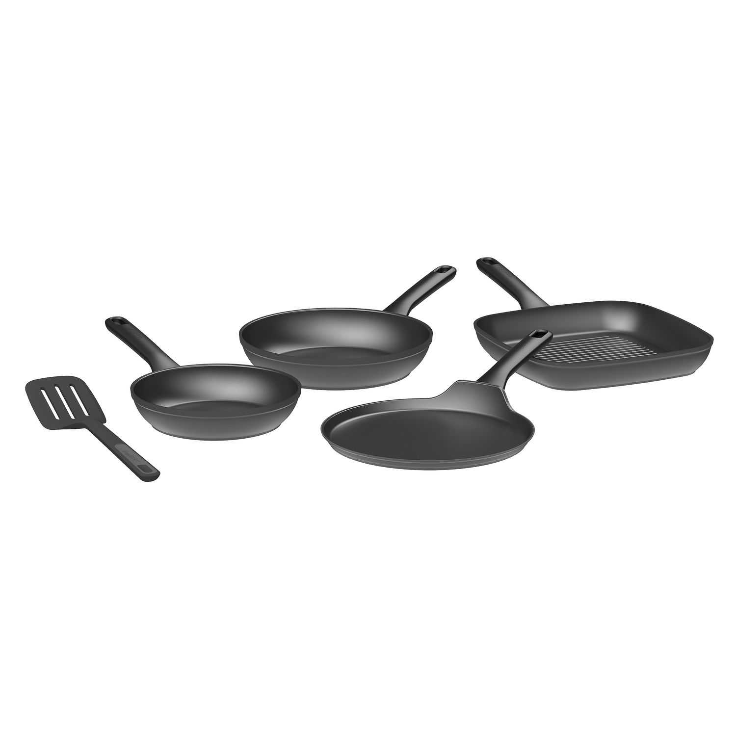 Set de 4 poêles à frire antiadhésives avec spatule