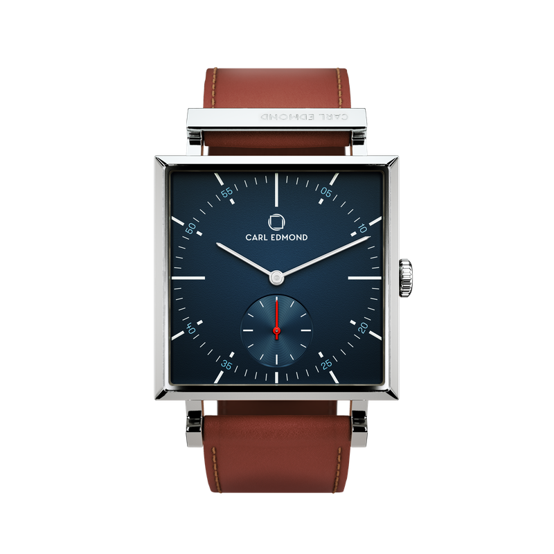 Carl Edmond - Blazer Marine Granit Cuir Bourgogne