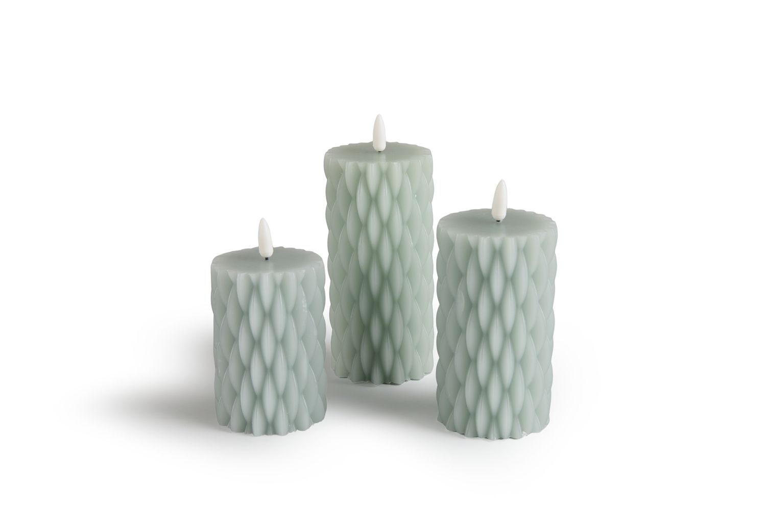 Ensemble de 3 bougies LED avec finition en cire