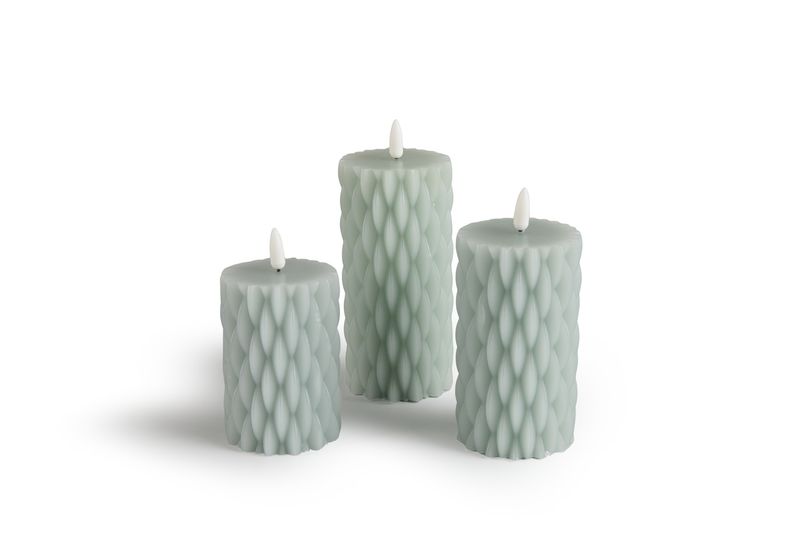 Ensemble de 3 bougies LED avec finition en cire
