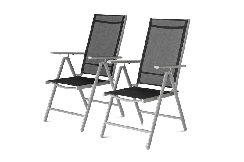 Lot de 2 chaises de jardin pliantes en aluminium – Modèle 909