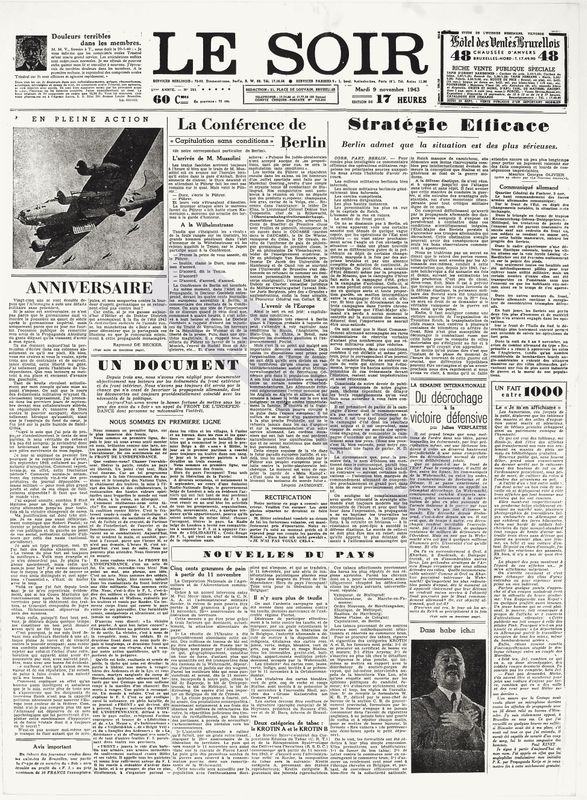 Une du Faux Soir du 9/11/1943