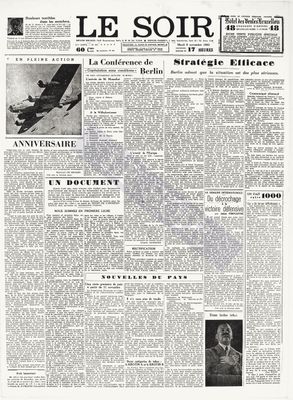 Une du Faux Soir du 9/11/1943