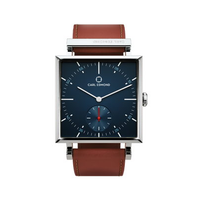 Carl Edmond - Blazer Marine Granit Cuir Bourgogne