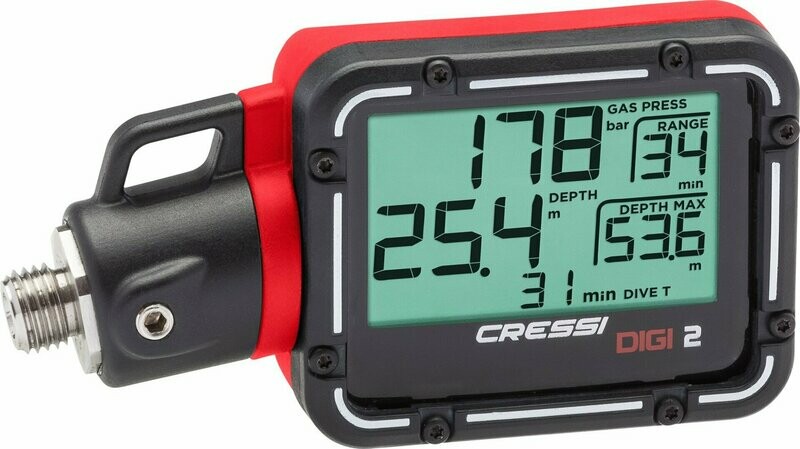 Cressi Digi 2 Red - Digitalkonsole (Finimeter Digital) Cressi Digi 2 Red - Digitalkonsole (Finimeter Digital)