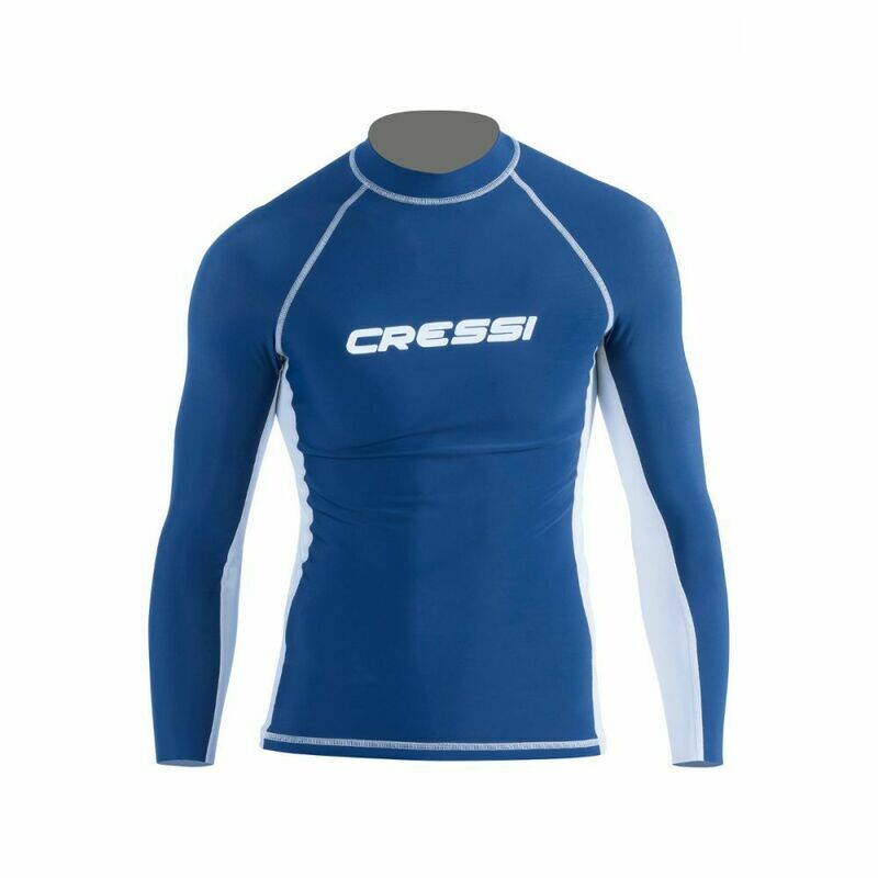 Cressi - Rash Guard Man Langarm Blau/Weiss UV50+ Protection