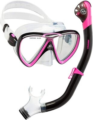Cressi Maskenset Ikarus + Orion Dry Clear/Black/Pink
