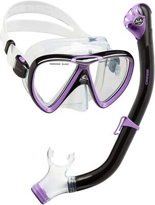 Cressi Maskenset Ikarus + Orion Dry Clear/Black/Lilac