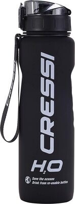 Cressi Wasserflasche | H20 Frosted Water Bottle | Black | 600 ml