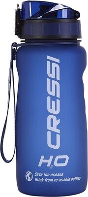 Cressi Wasserflasche | H20 Frosted Water Bottle | Blue | 600 ml