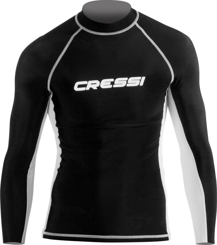 Cressi - Rash Guard Man Langarm Schwarz/Weiss UV50+ Protection