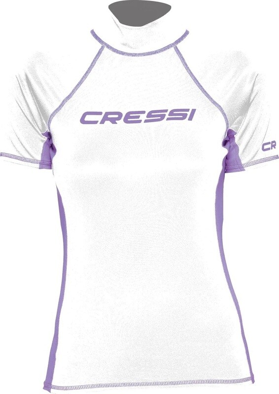 Cressi - Rash Guard Lady Kurzarm Weiss/Lila UV50+ Protection