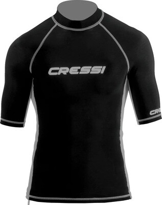 Cressi - Rash Guard Man Kurzarm Schwarz/Grau UV50+ Protection