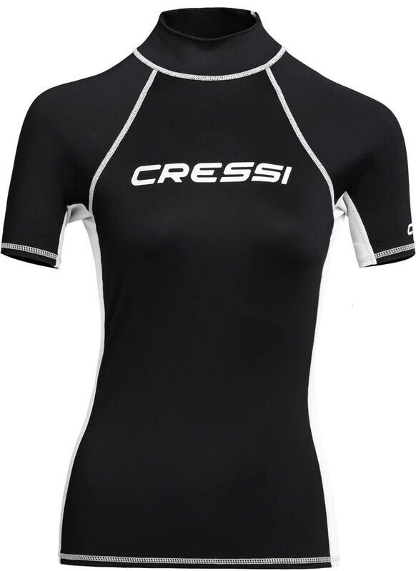Cressi - Rash Guard Lady Kurzarm Schwarz/Weiss UV50+ Protection