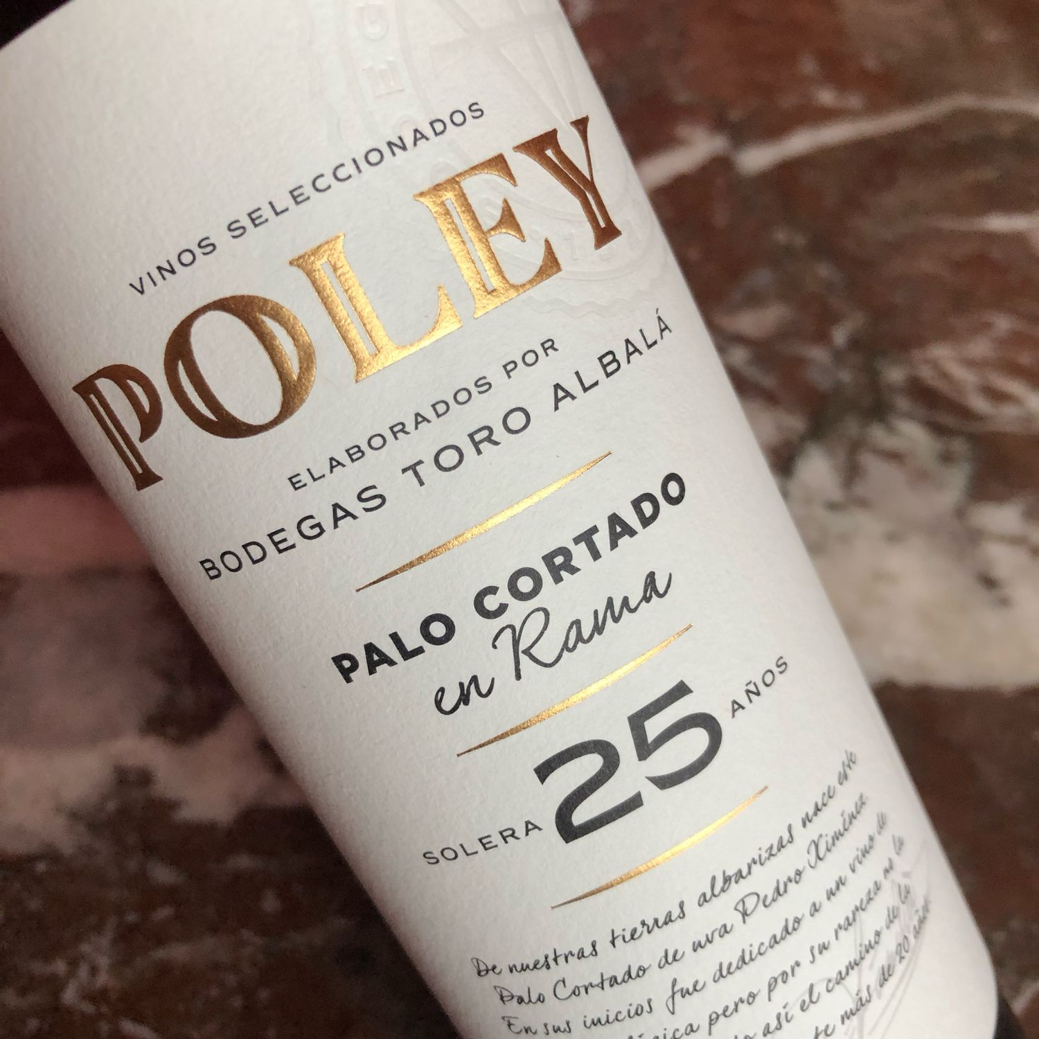 Toro Albala, Montilla-Moriles, Palo Cortado Poley en rama - solera 25 años (50 cl)