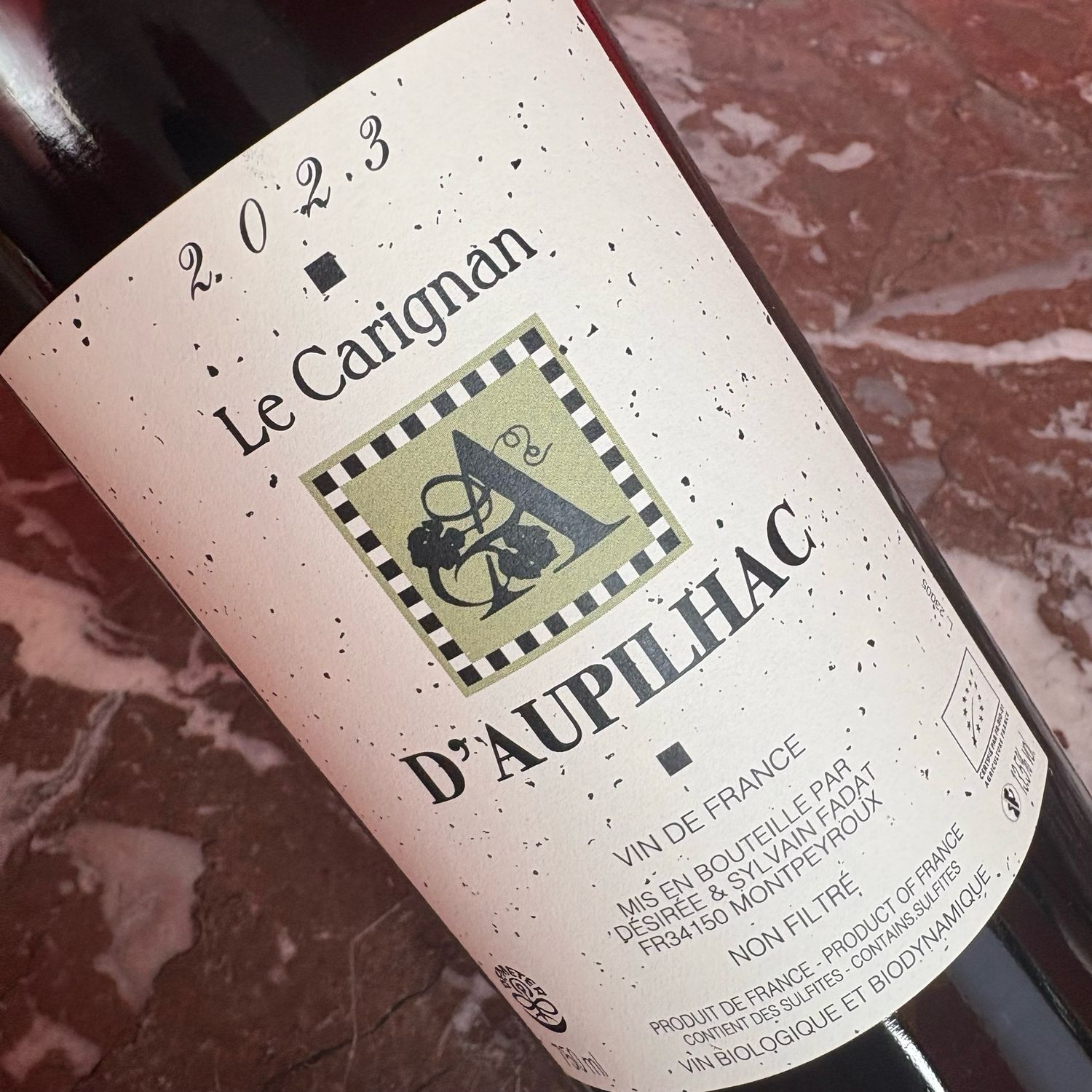 Aupilhac, Vin de France, Le Carignan 2023