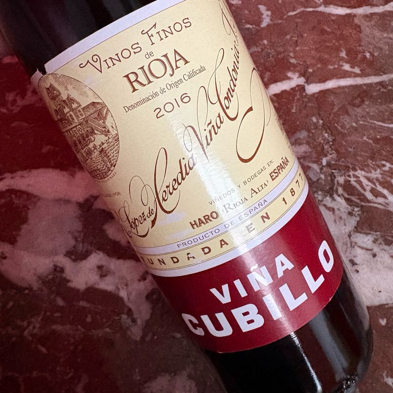 Lopez de Heredia Viña Cubillo 2016