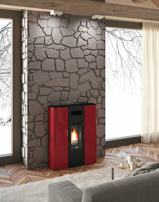 ESTUFA PELLETS  CANALIZABLE SLIM REBECCA 10,4 kW - EVA CALOR
