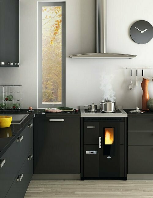 COCINA DE PELLET  NINA 7,5KW -  ACERO EVA CALOR