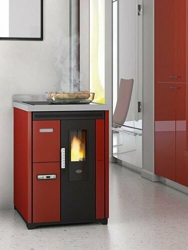 COCINA DE PELLET NINA 7,5KW  VITROCERAMICA EVA CALOR